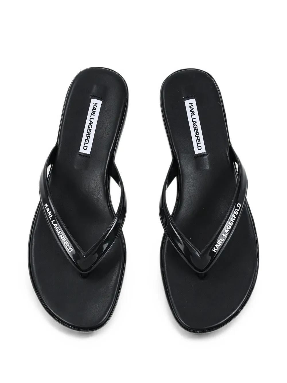 Karl Lagerfeld logo-print kitten-heel flip-flops Zwart