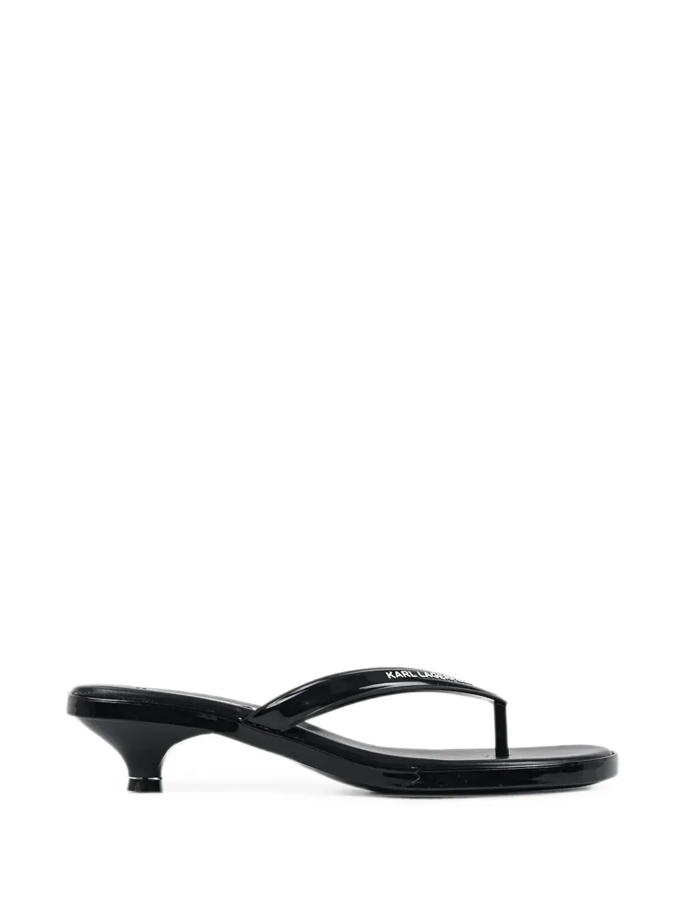 Karl Lagerfeld logo-print kitten-heel flip-flops - Schwarz