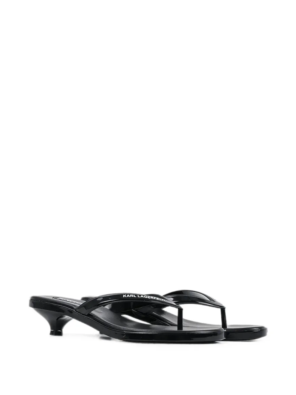 Karl Lagerfeld logo-print kitten-heel flip-flops Zwart