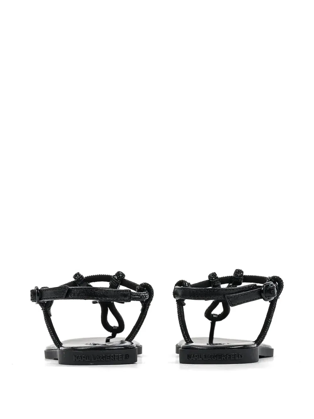 Karl Lagerfeld Olympia crystal-embellished logo-plaque sandals Zwart