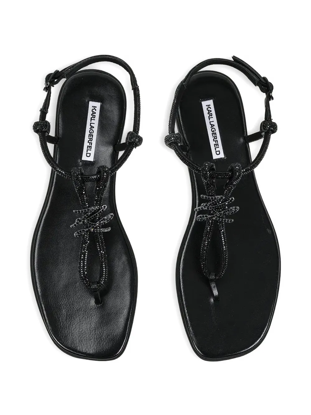 Karl Lagerfeld Olympia crystal-embellished logo-plaque sandals Zwart