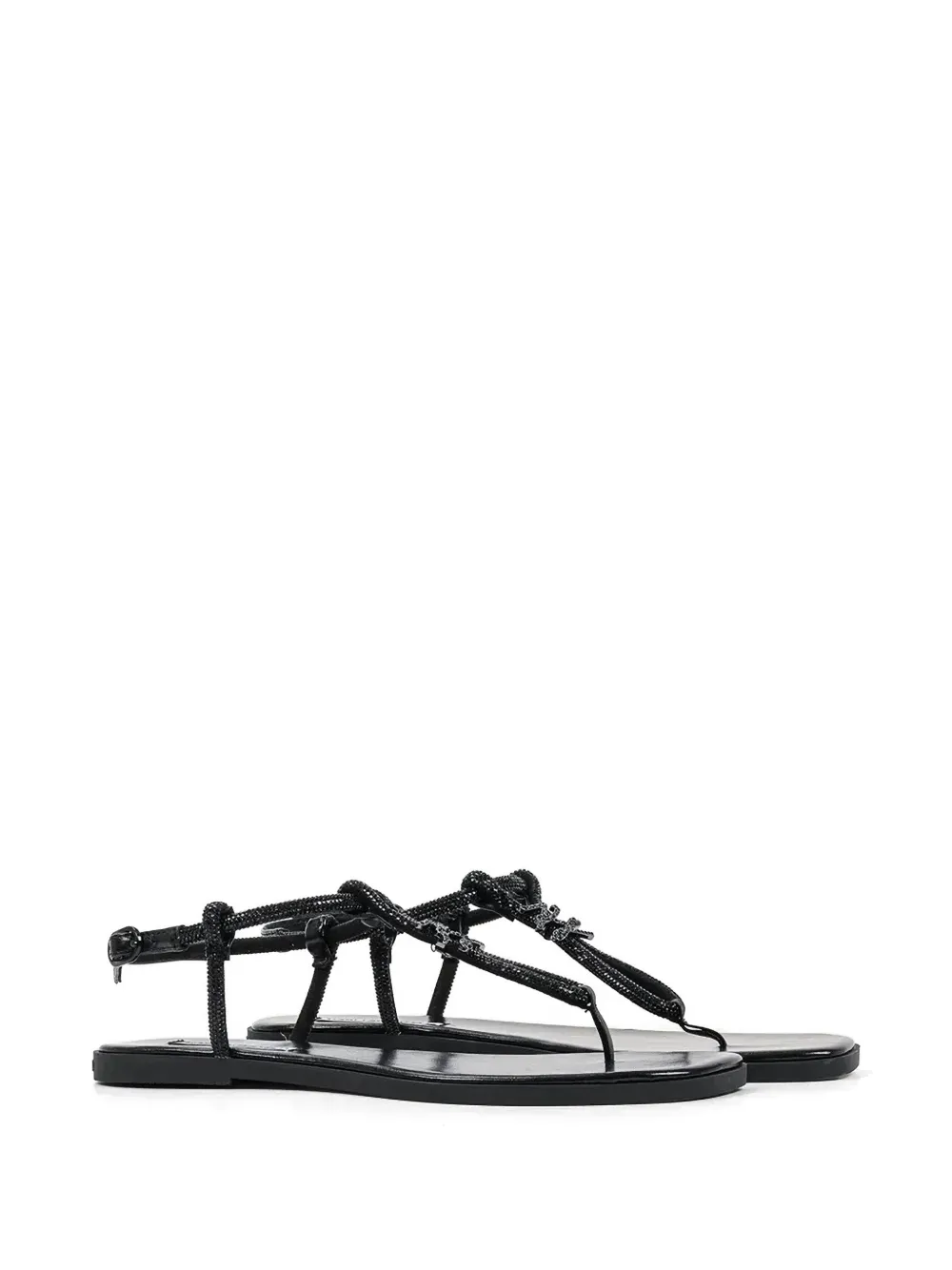 Karl Lagerfeld Olympia crystal-embellished logo-plaque sandals Zwart
