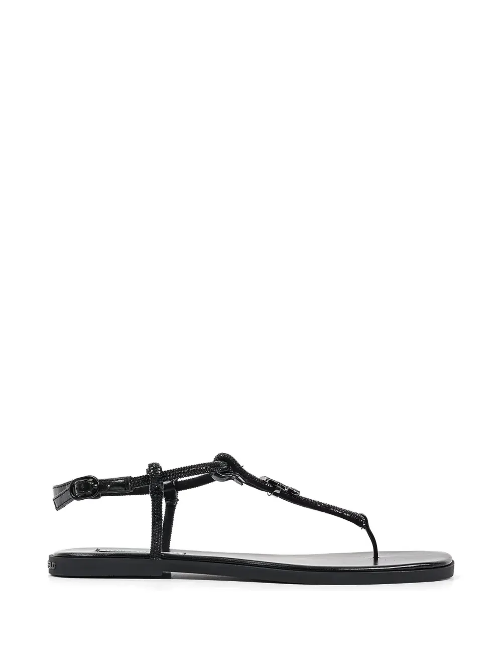 Karl Lagerfeld Olympia crystal-embellished logo-plaque sandals - Schwarz