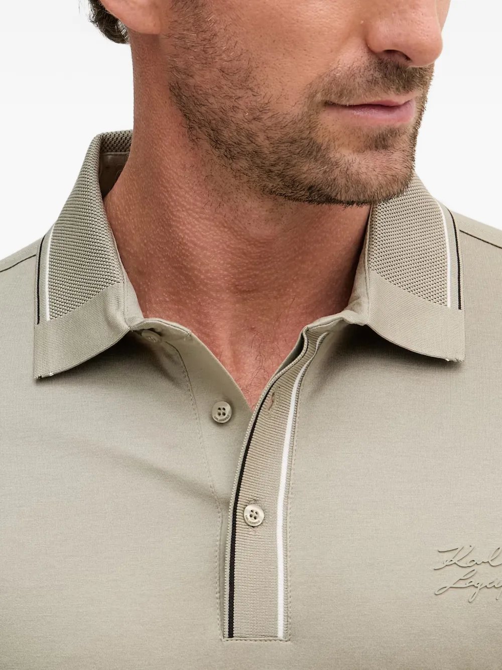 Karl Lagerfeld Poloshirt met geborduurd logo Groen