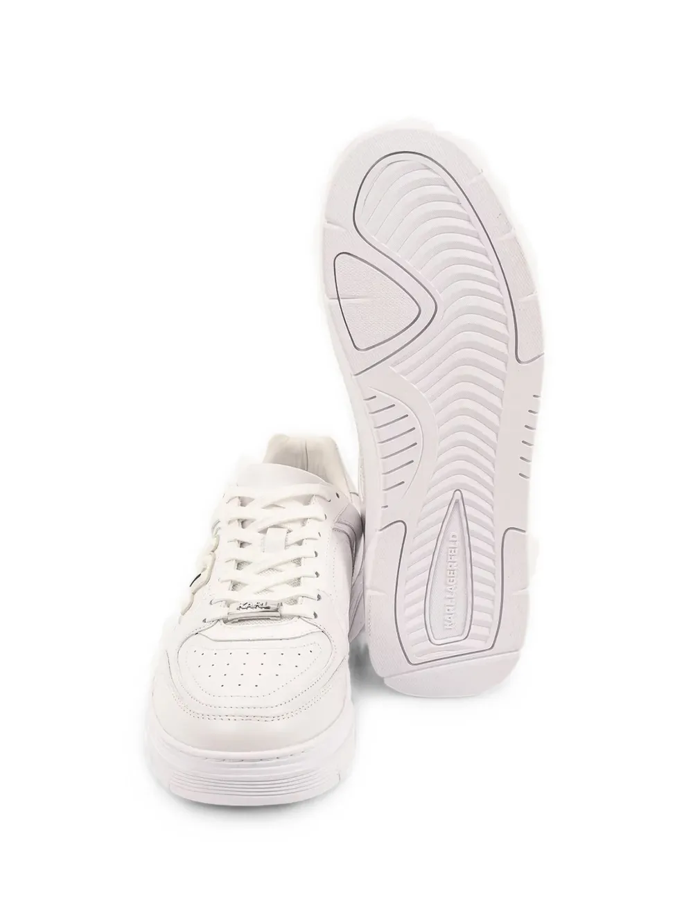 Karl Lagerfeld perforated logo-patch sneakers Wit