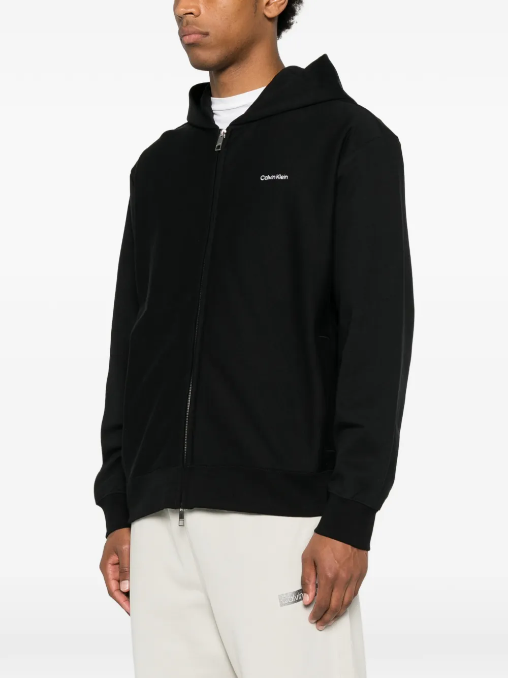 Calvin Klein Hoodie met geborduurd logo Zwart