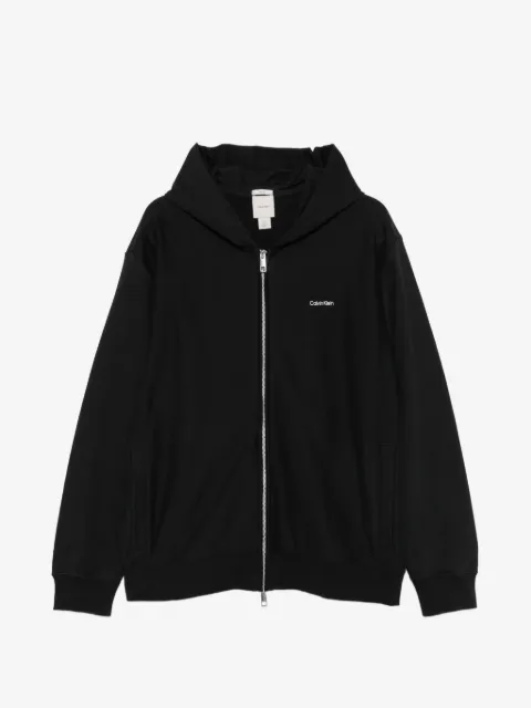 Calvin Klein embroidered-logo zip-up hoodie