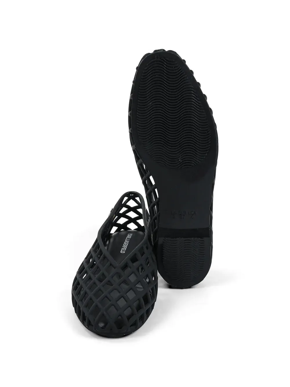 Karl Lagerfeld Jelly lattice-detail logo-plaque ballet flats Zwart