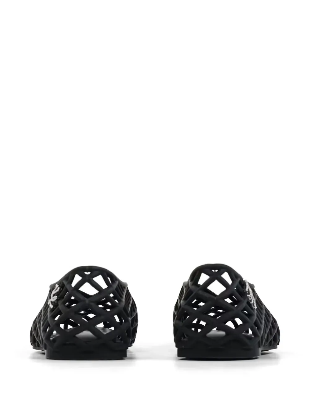 Karl Lagerfeld Jelly lattice-detail logo-plaque ballet flats Zwart