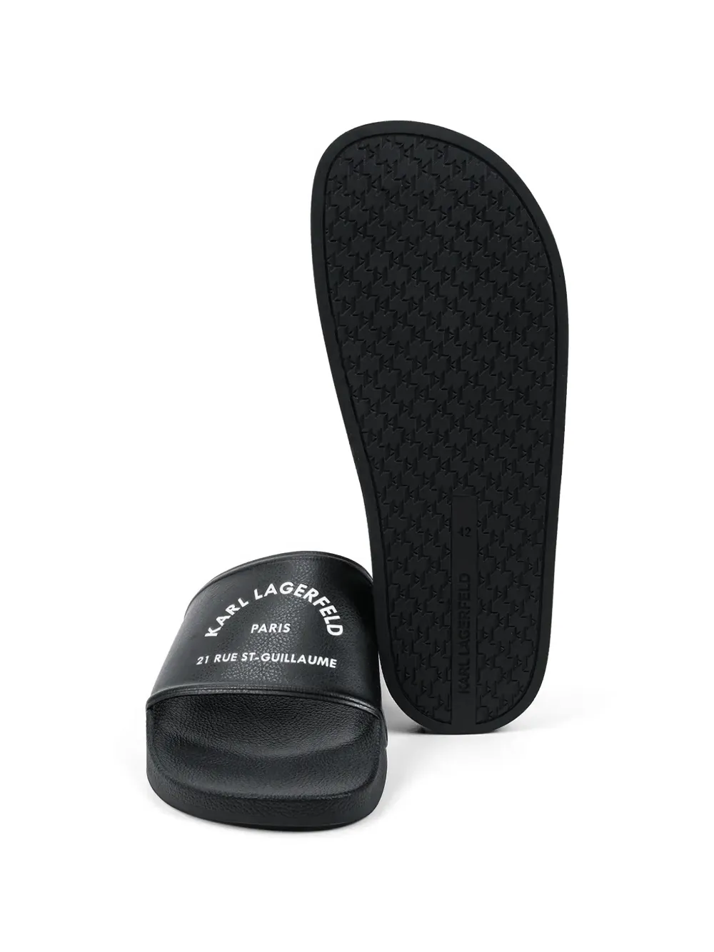 Karl Lagerfeld logo-print slides Zwart