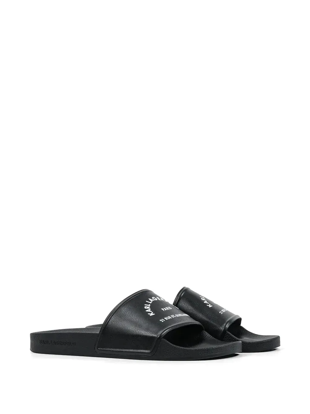 Karl Lagerfeld logo-print slides Zwart