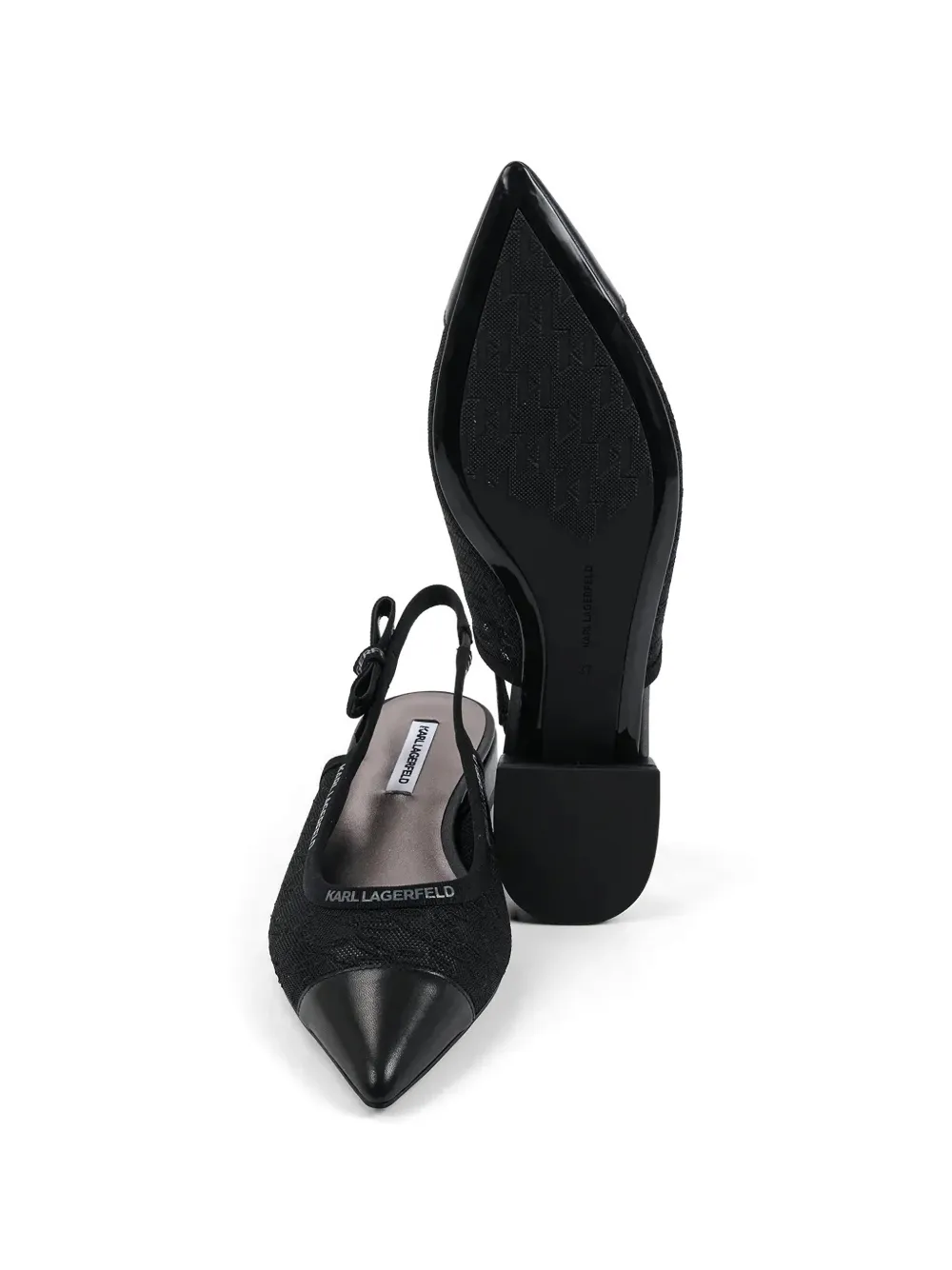 Karl Lagerfeld Kerrie logo-print slingback pumps Zwart