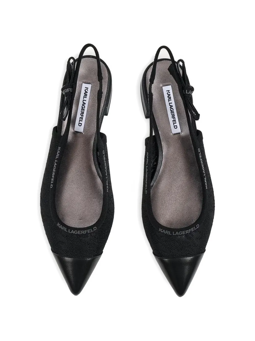 Karl Lagerfeld Kerrie logo-print slingback pumps Zwart