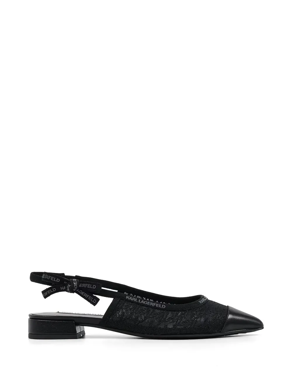 Karl Lagerfeld Kerrie logo-print slingback pumps Zwart