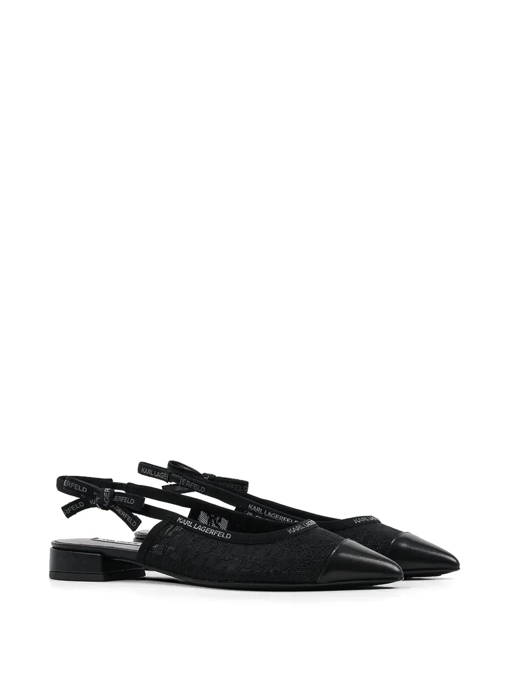 Karl Lagerfeld Kerrie logo-print slingback pumps Zwart