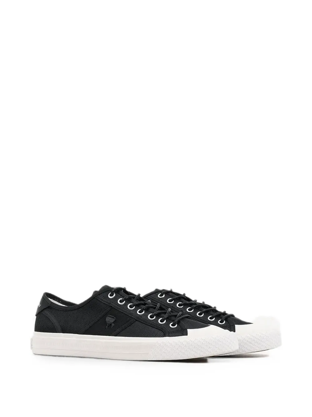 Karl Lagerfeld logo-patch lace-up sneakers Zwart