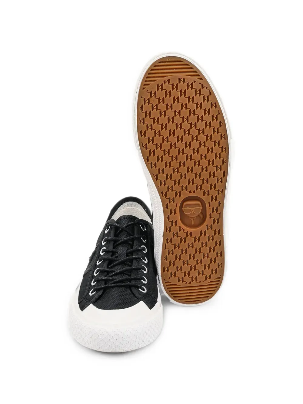 Karl Lagerfeld logo-patch lace-up sneakers Zwart