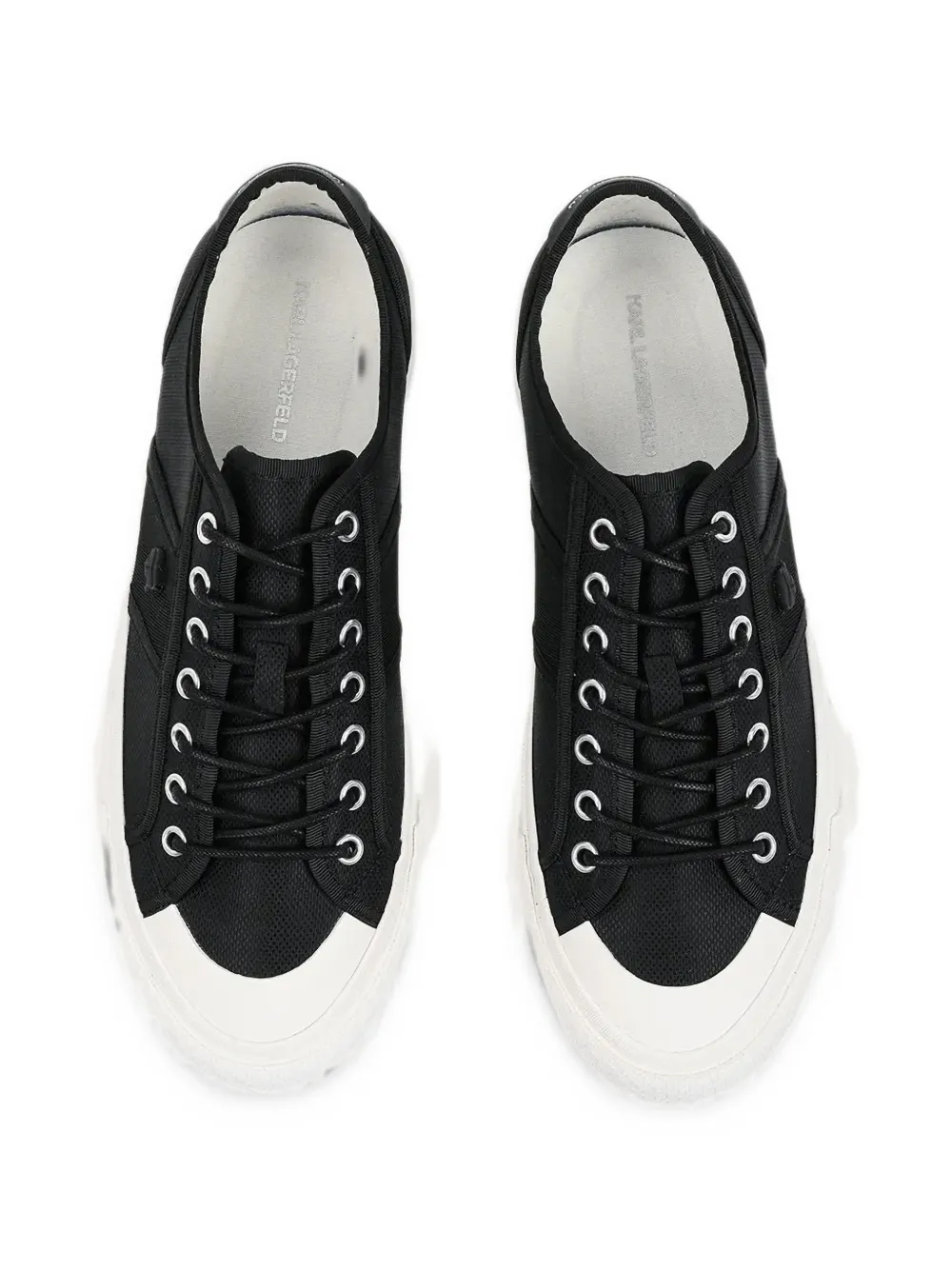 Karl Lagerfeld logo-patch lace-up sneakers Zwart