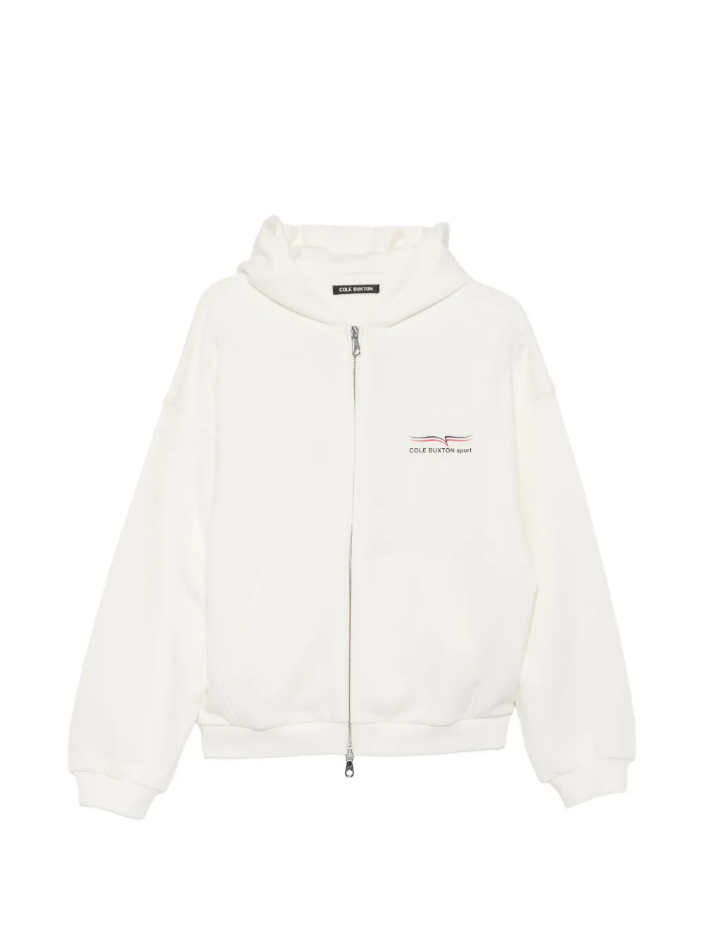 COLE BUXTON logo-print zip-up hoodie - Bianco