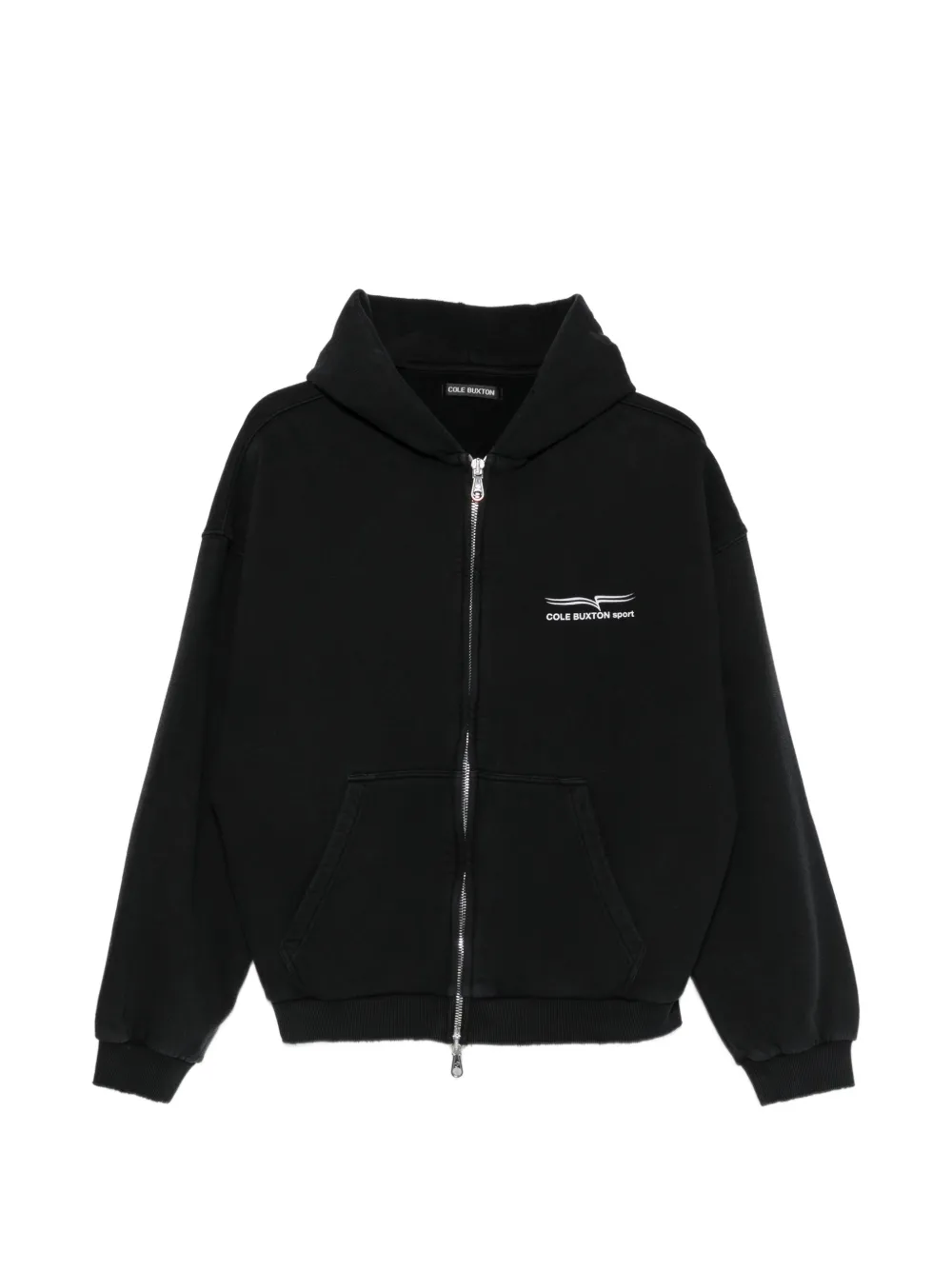 COLE BUXTON logo-print zip-up hoodie - Nero