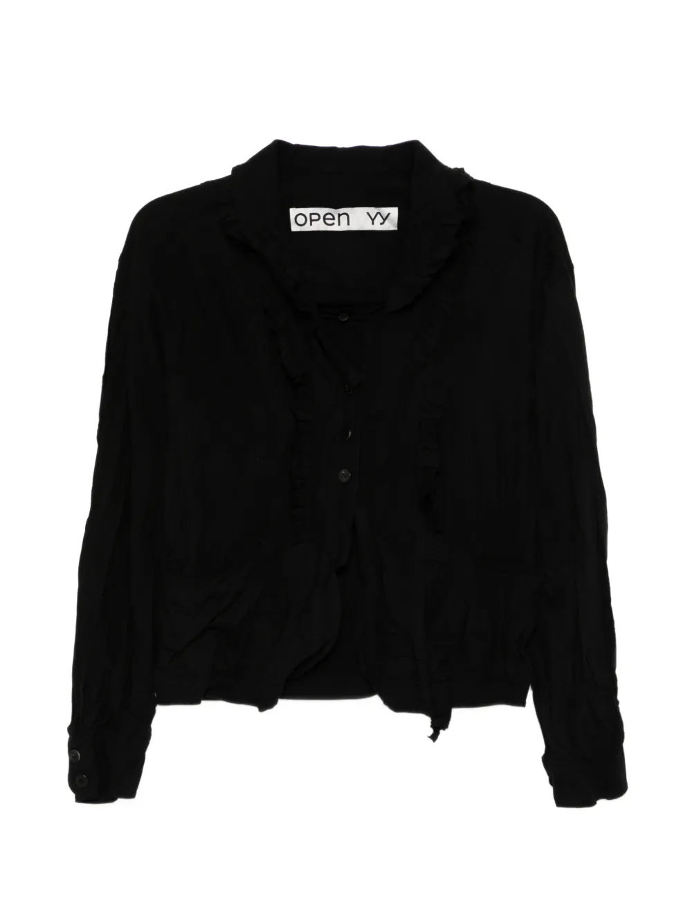 Open YY silt crinkled jacket - Nero