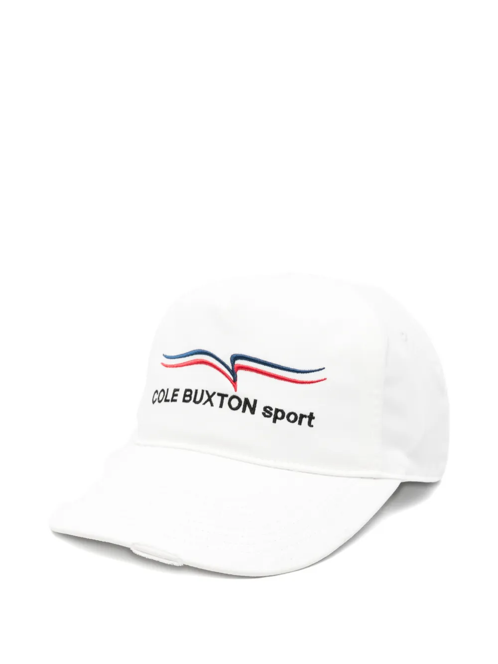 COLE BUXTON distressed logo-embroidered baseball cap - Weiß
