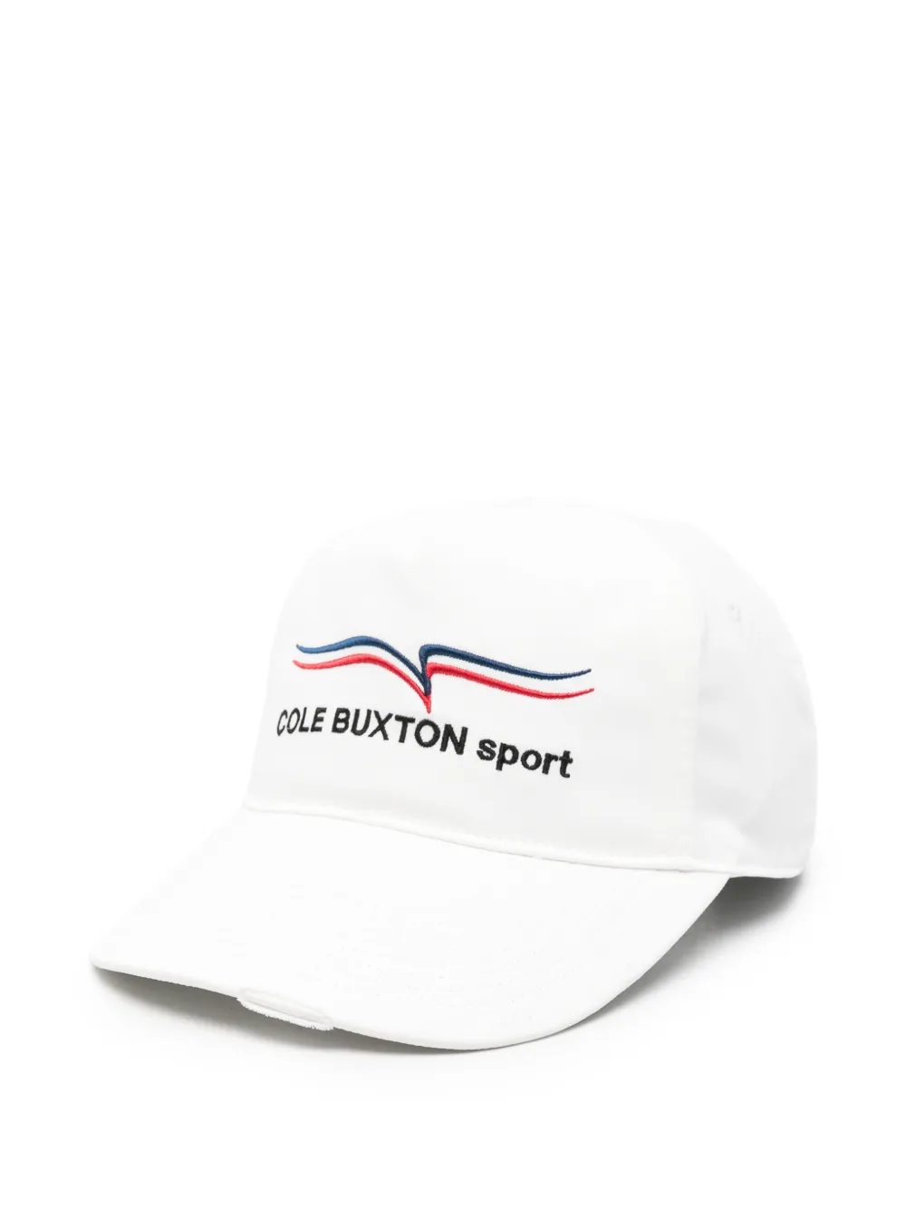 COLE BUXTON distressed logo-embroidered baseball cap - Bianco