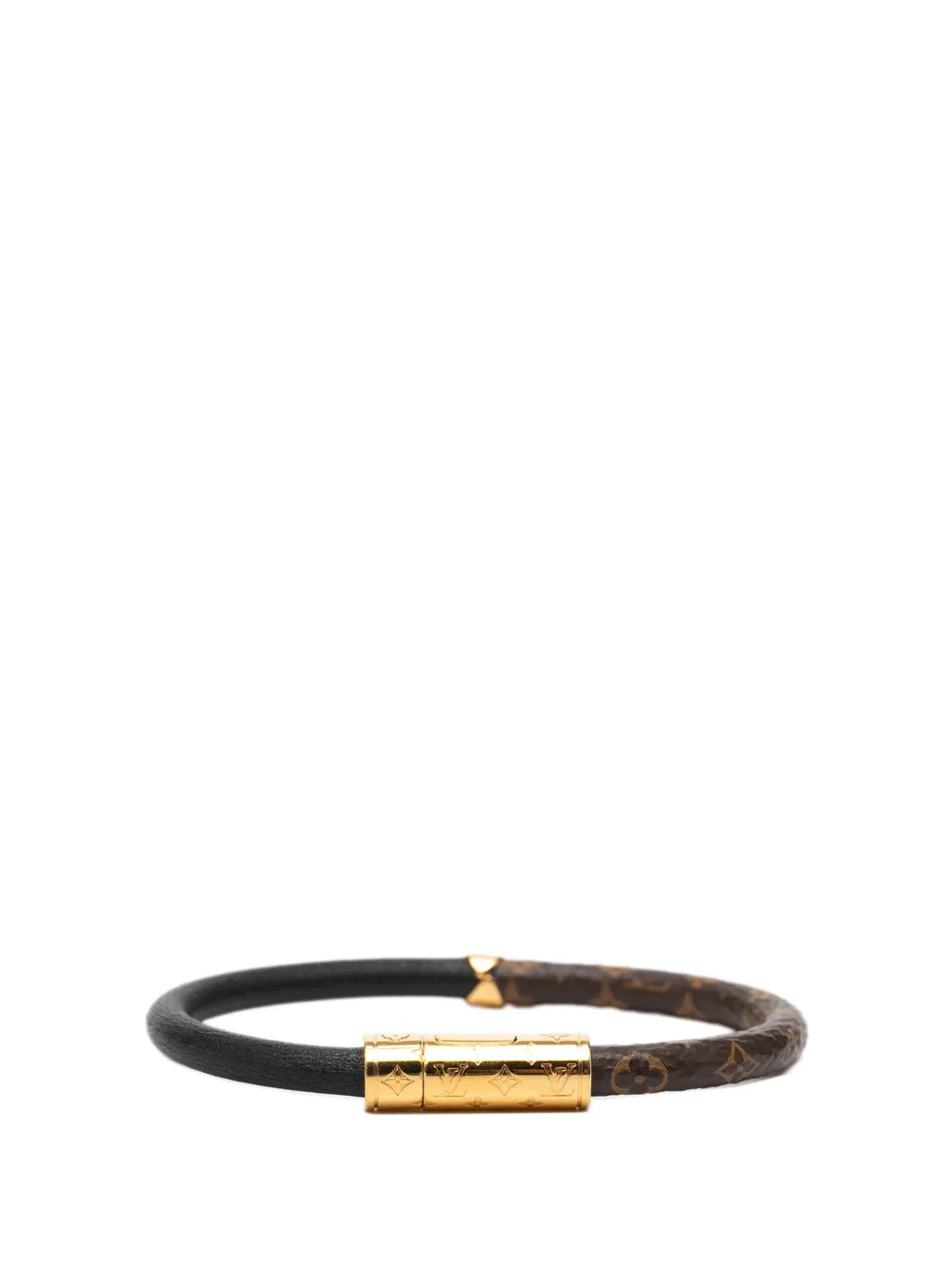 Louis Vuitton Pre-Owned 2019 Monogram and Leather Confidential Bracelet costume bracelet - Marrone