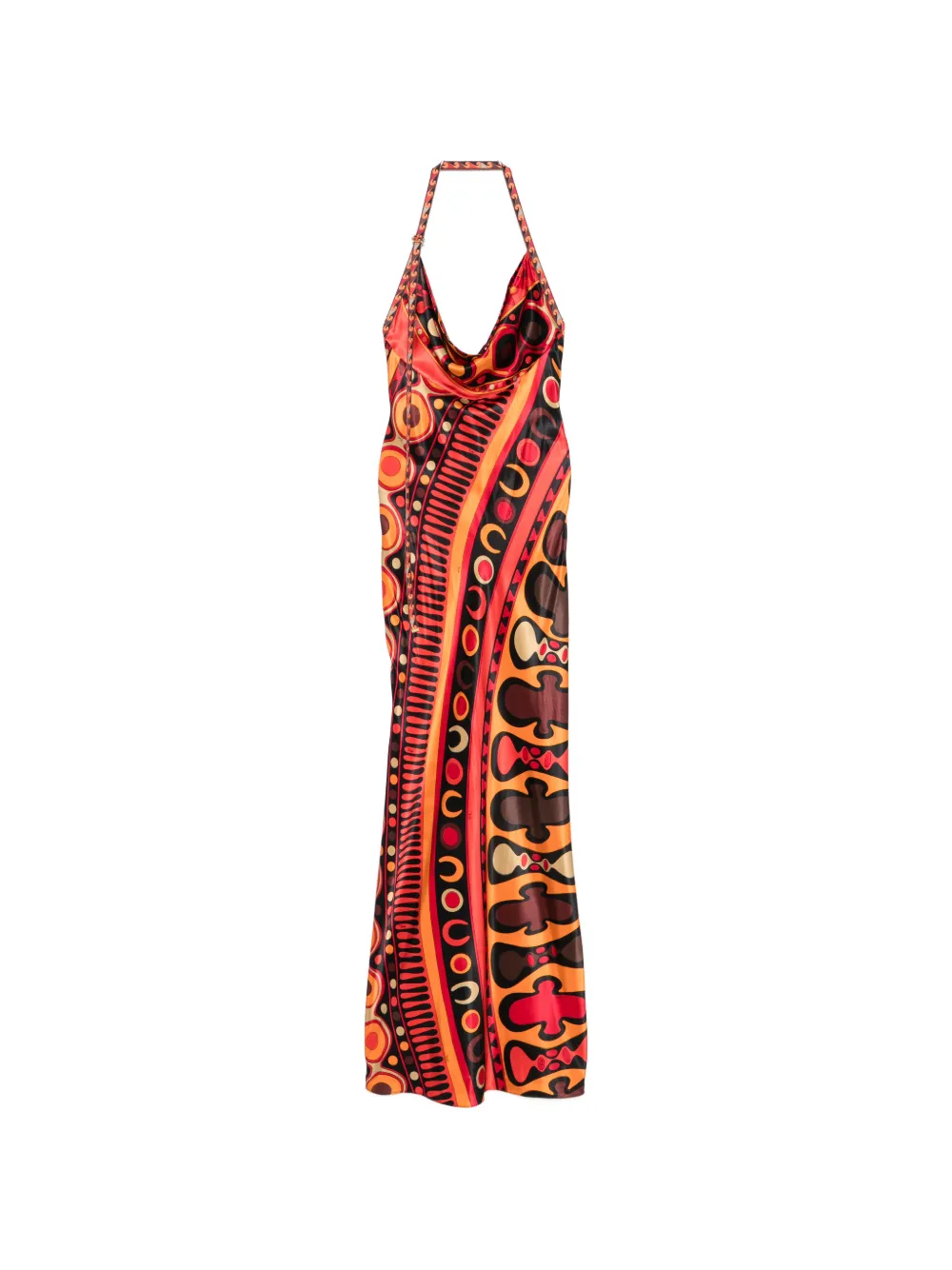 PUCCI Iride-print halterneck maxi dress - Orange