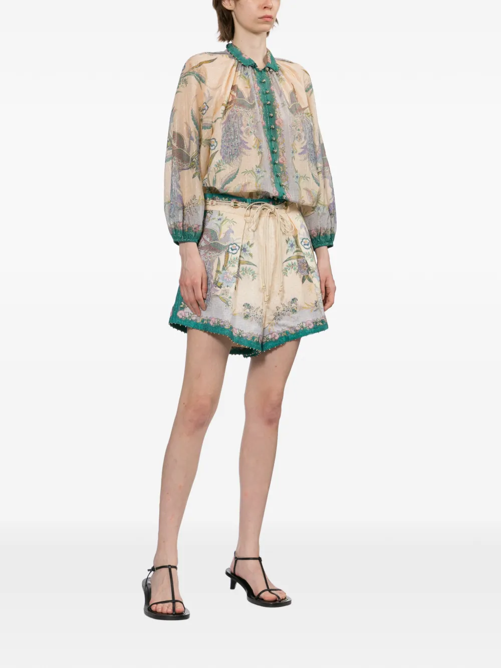 ZIMMERMANN Indra blouse met bloemenprint Beige
