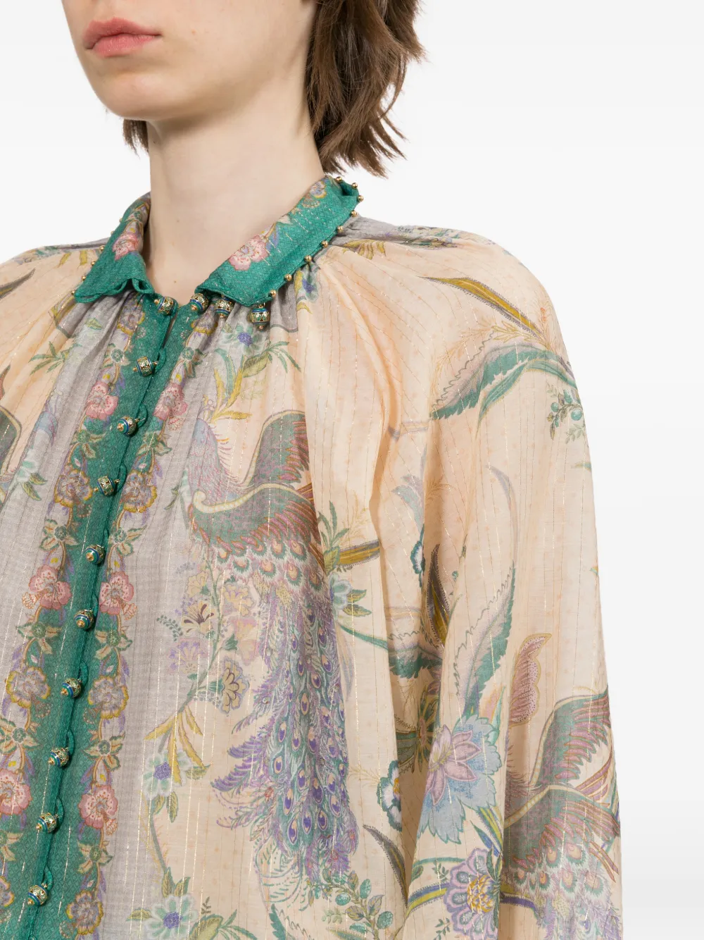 ZIMMERMANN Indra blouse met bloemenprint Beige