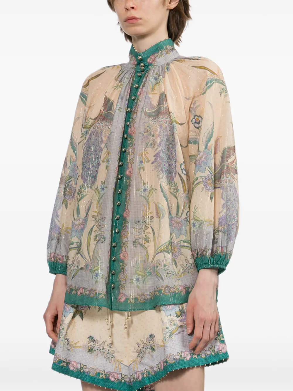 ZIMMERMANN Indra blouse met bloemenprint Beige