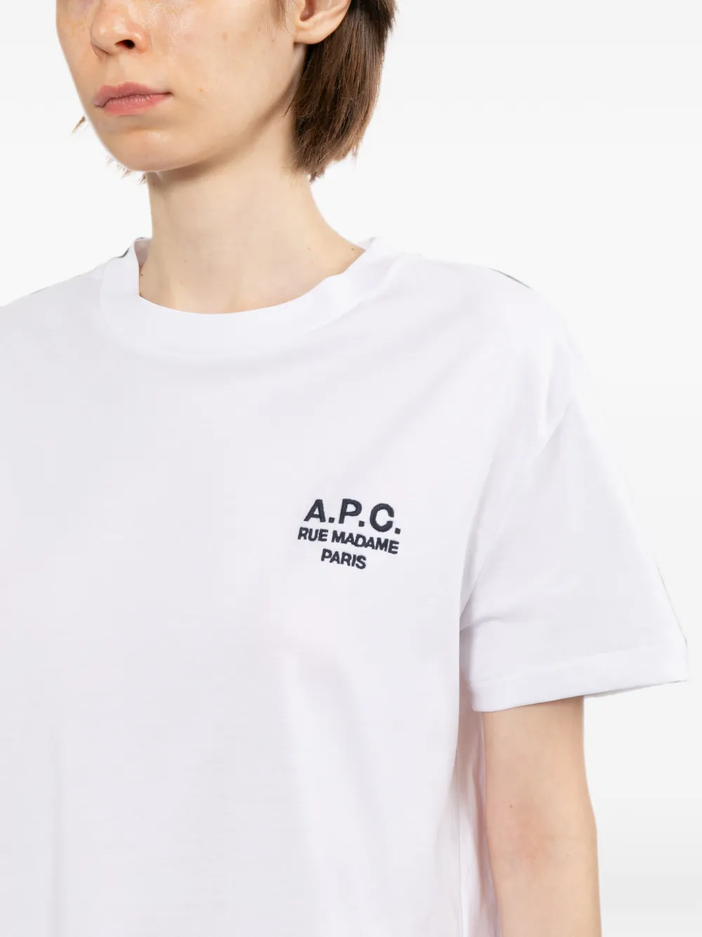 A.P.C. T-shirt met geborduurd logo Wit