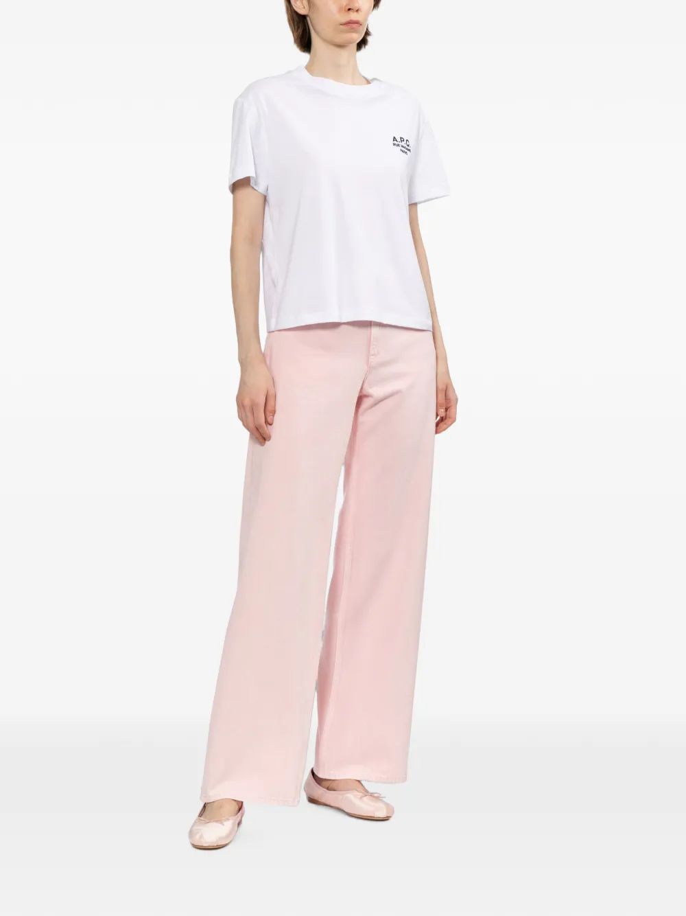 A.P.C. T-shirt met geborduurd logo Wit