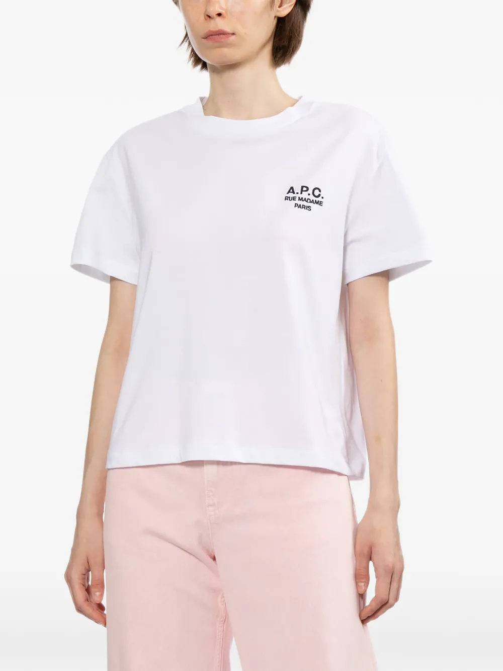 A.P.C. T-shirt met geborduurd logo Wit