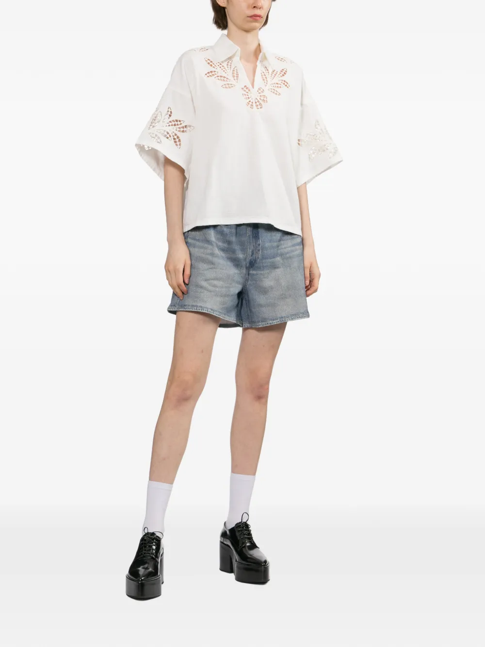 rag & bone Blouse met borduurwerk Wit
