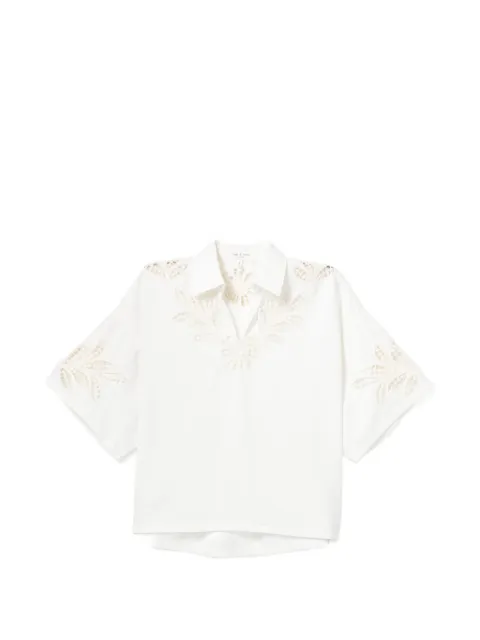 rag & bone leaf-embroidered blouse