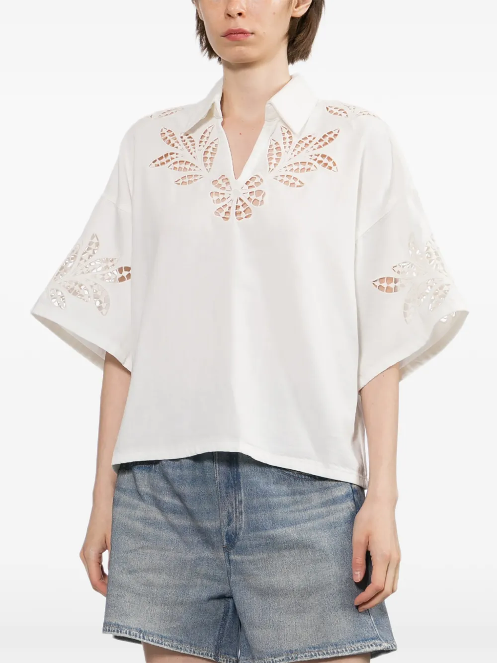 rag & bone Blouse met borduurwerk Wit