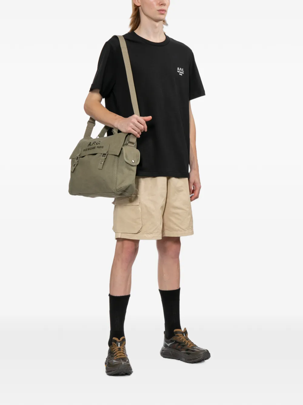 A.P.C. Schoudertas met logoprint Groen