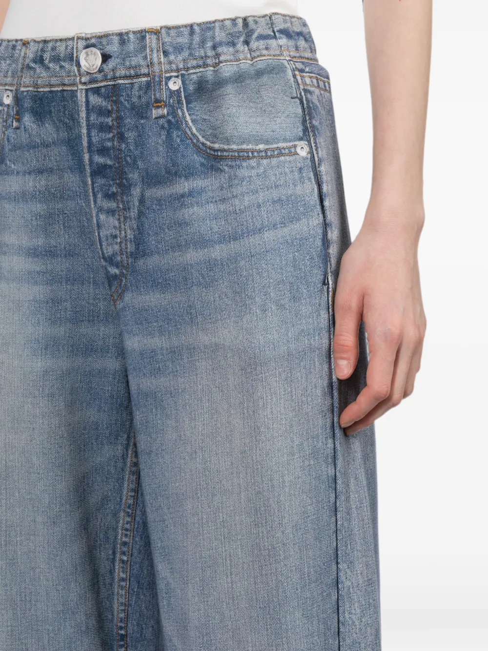 rag & bone Broek met wijde pijpen Blauw