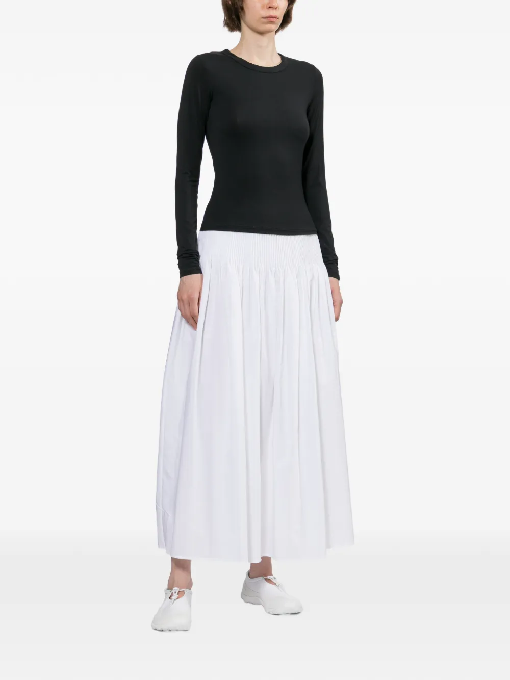 rag & bone Top met ronde hals en lange mouwen Zwart