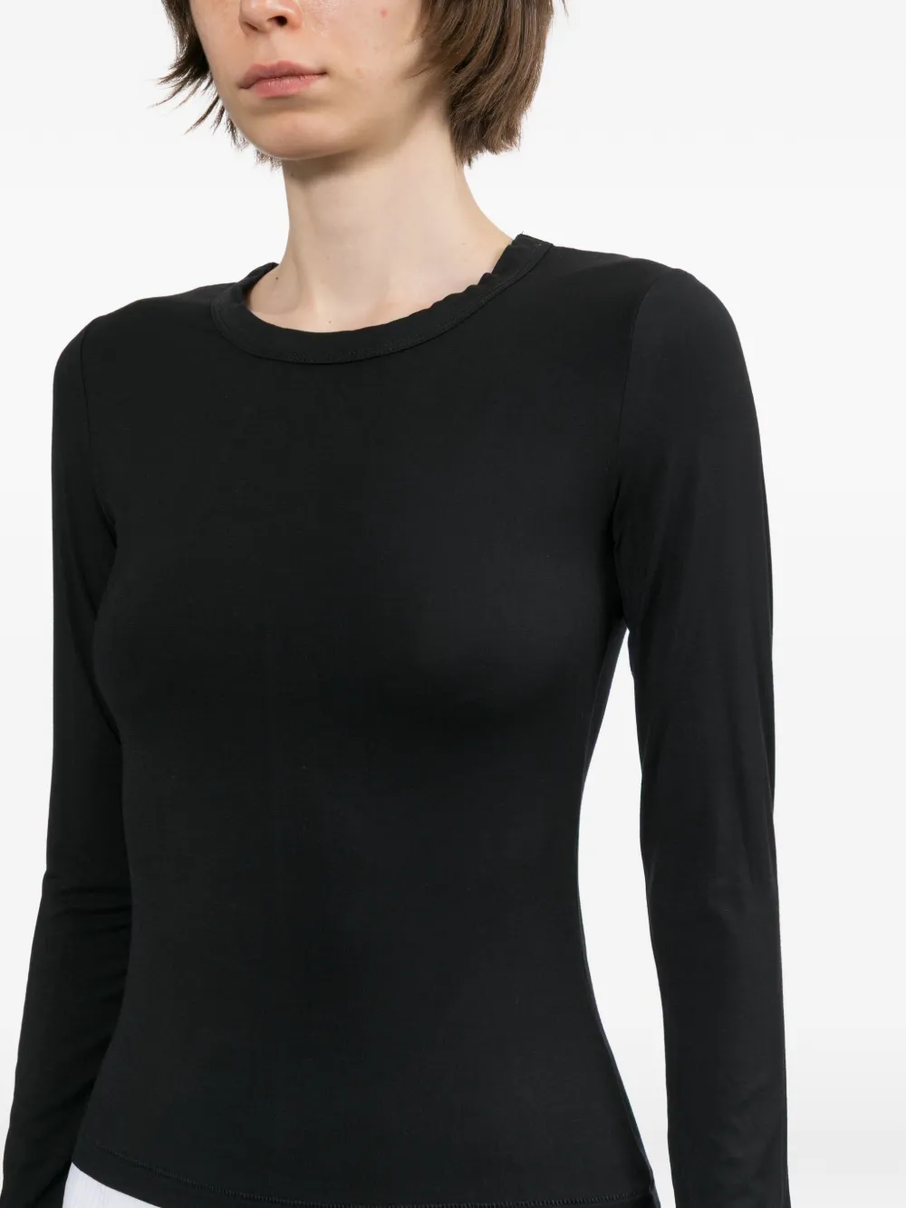 rag & bone Top met ronde hals en lange mouwen Zwart