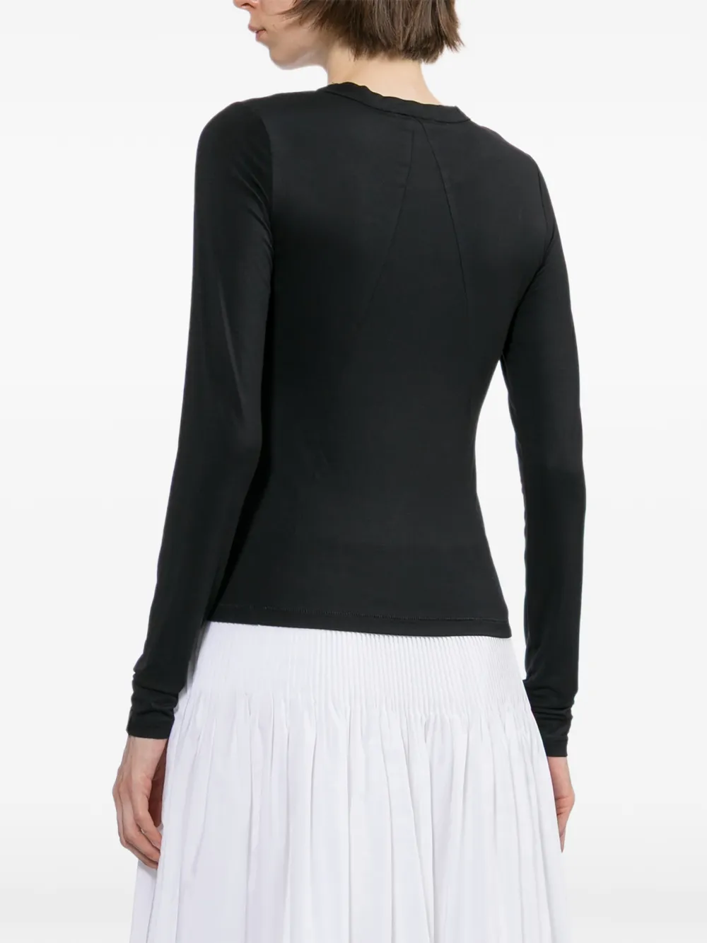rag & bone Top met ronde hals en lange mouwen Zwart