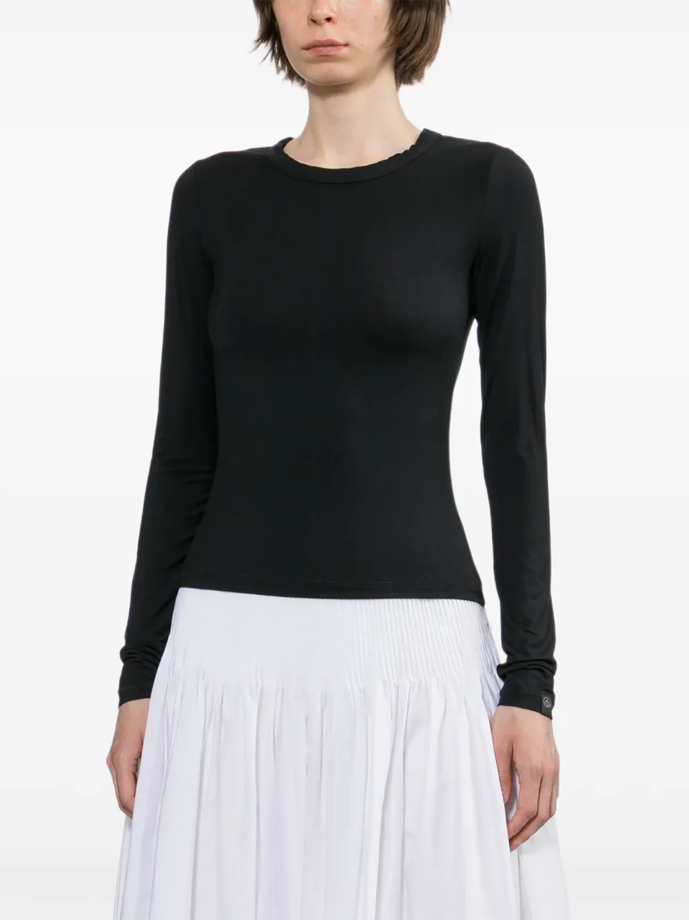 rag & bone Top met ronde hals en lange mouwen Zwart