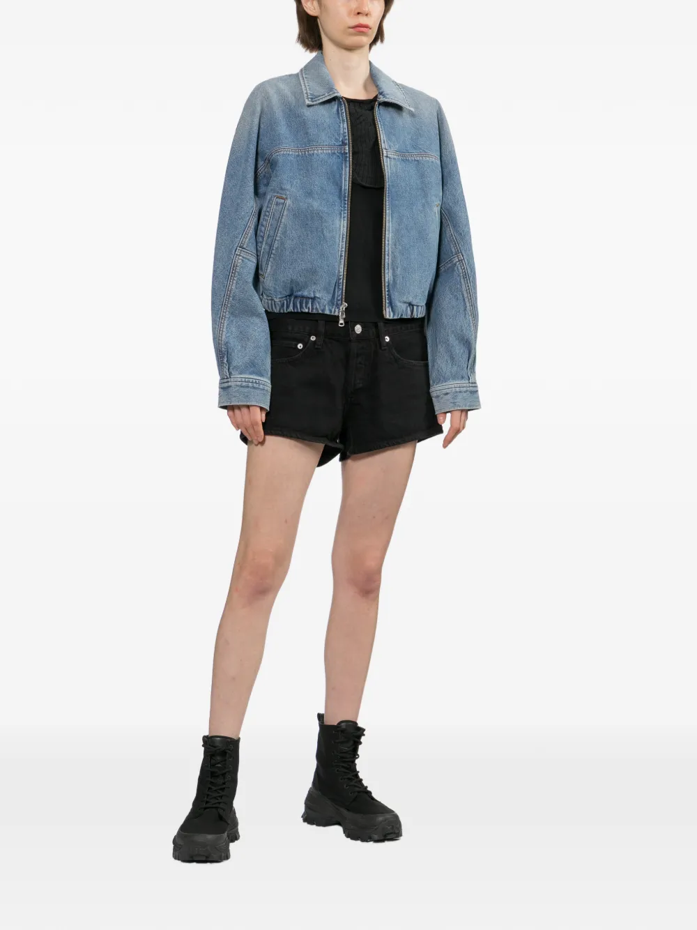 AGOLDE Dixon Cocoon Denim Jacket in Blue, view 2
