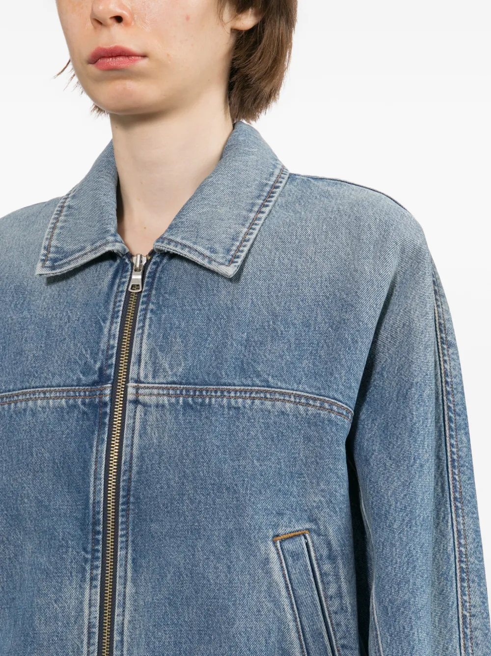 AGOLDE Dixon Cocoon Denim Jacket in Blue, view 5