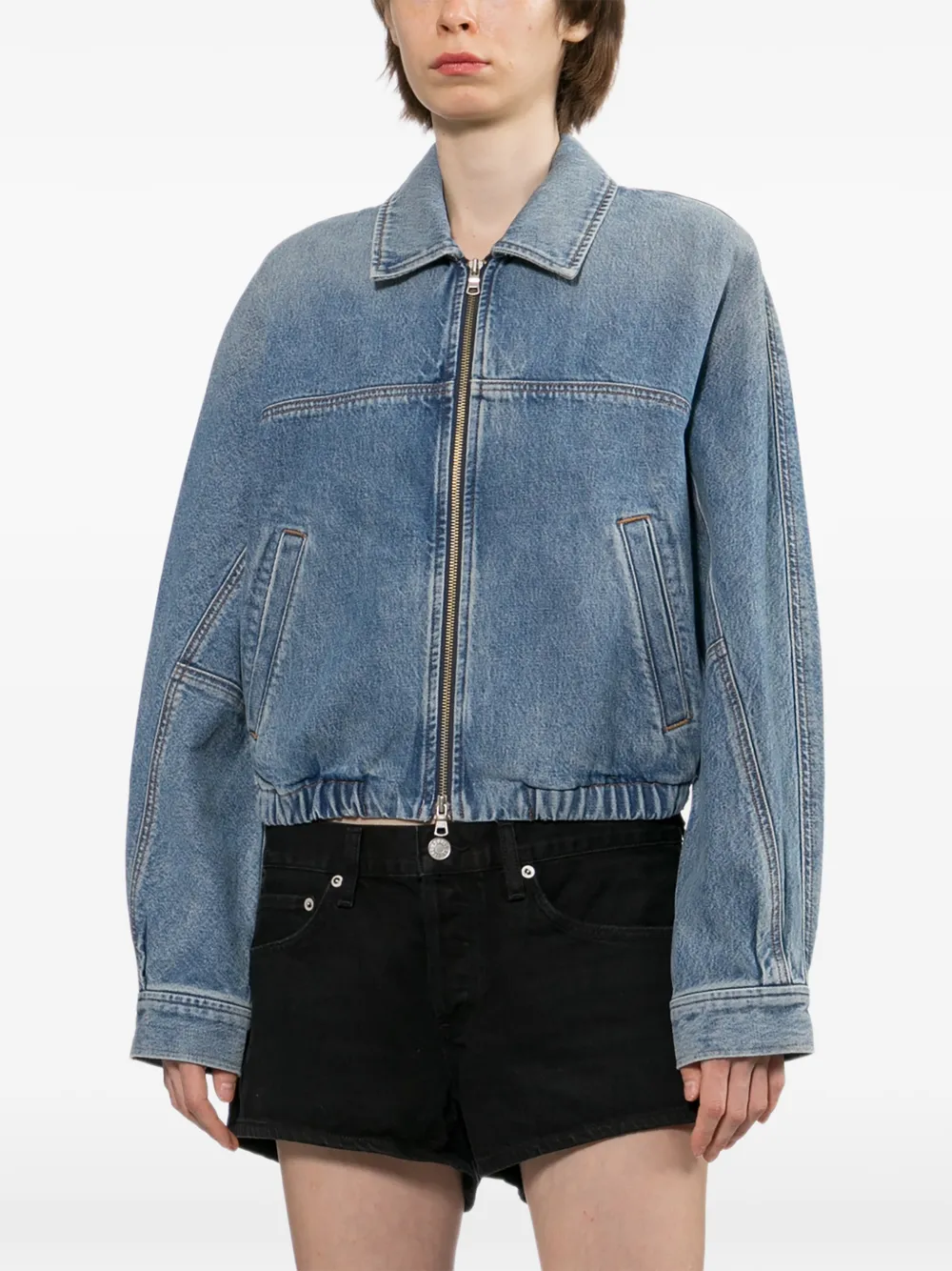 AGOLDE Dixon Cocoon Denim Jacket in Blue, view 3