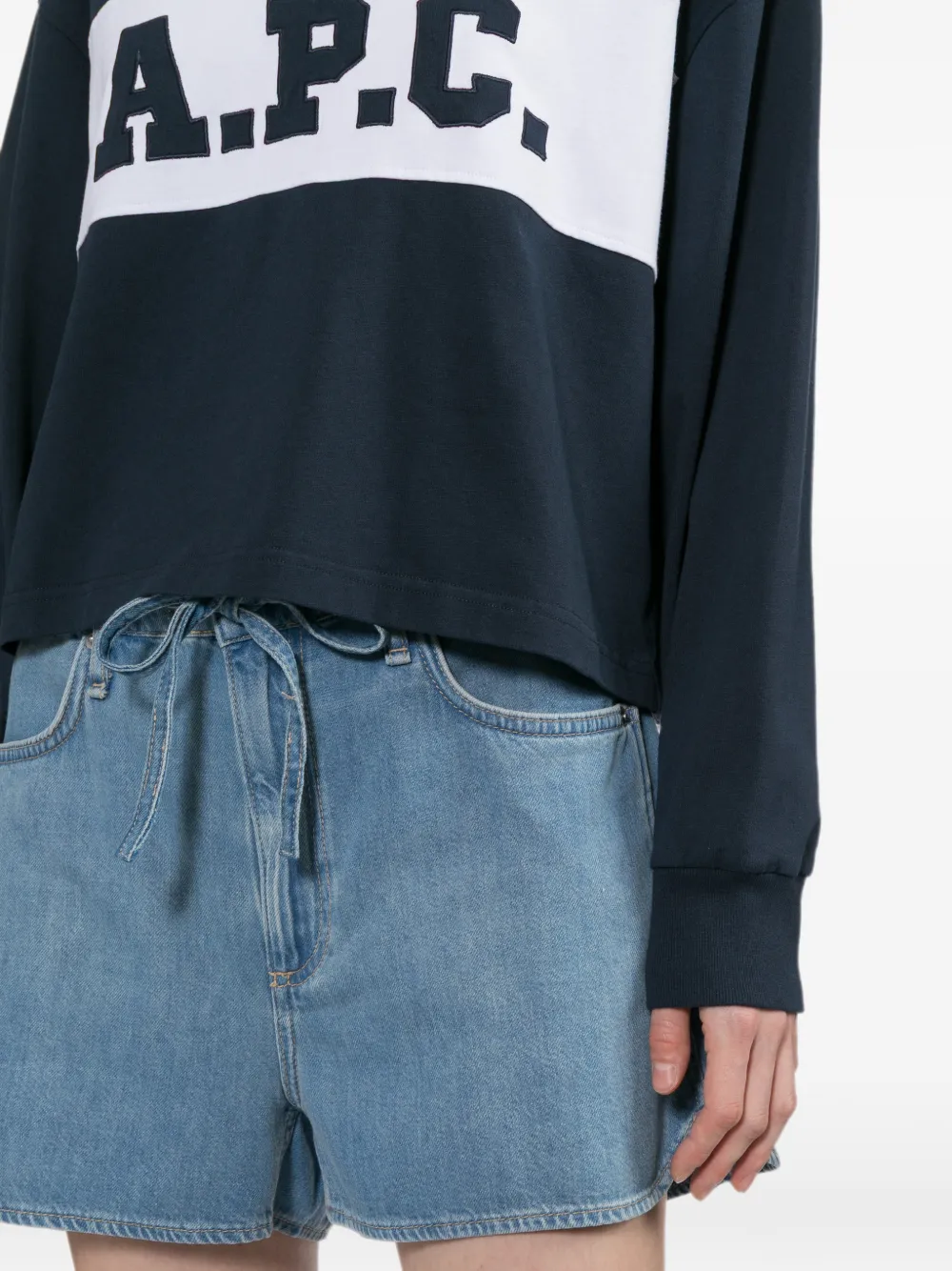 rag & bone Spijkershorts met riemlussen Blauw