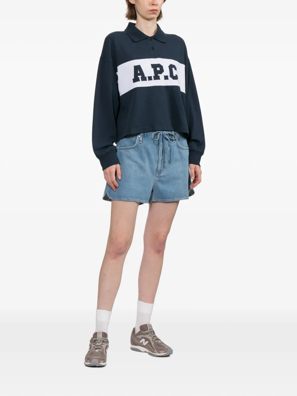 rag & bone Spijkershorts met riemlussen Blauw