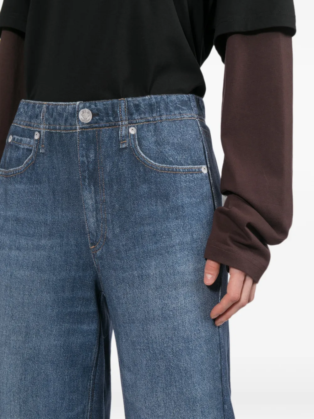 rag & bone Jeans met elastische tailleband Blauw